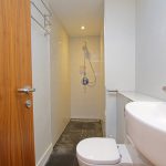 Modern bathroom with shower and sink