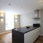 Modern kitchen interior with minimalist design.