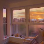 Sunset view from living room window.