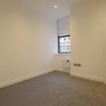Empty room with window and carpeted floor