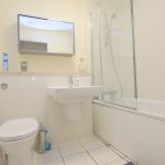 Modern bathroom with shower and sink