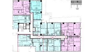 Residential building floor plan layout