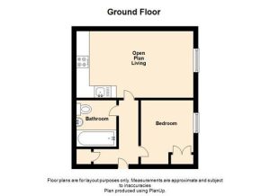 Ground floor plan with open living space.