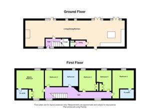 Two-storey house floor plan with room labels.