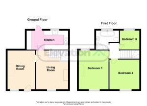 Ground and first floor house layout.