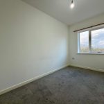 Empty room with window and grey carpet