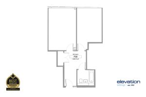One bedroom flat floor plan layout.