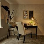 Cosy home office with desk and chair