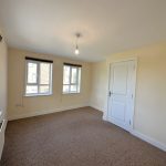 Bright empty room with windows and door.