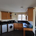 Modern kitchen with wooden cabinets and appliances