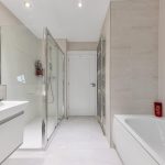 Modern bathroom with shower and bathtub