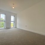 Empty room with carpet and large windows