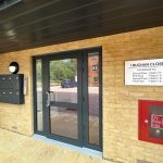 Entrance to 1 Buchan Close apartments.