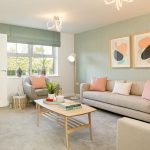 Modern living room with sofa and decor.