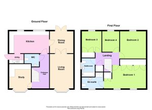Two-storey house floor plan with labelled rooms
