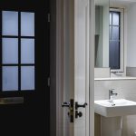 Modern bathroom with sink and window