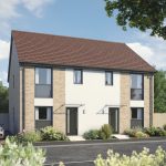 Modern semi-detached house with garden and driveway.