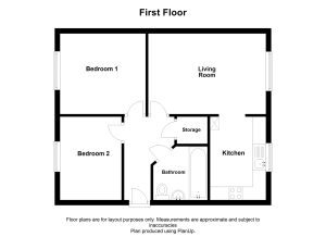First floor layout with rooms labeled.