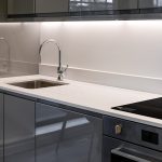 Modern kitchen with sink and induction hob