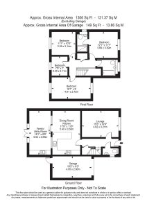 Two-storey house floor plan with measurements
