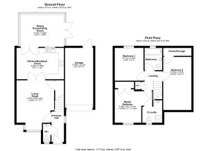 House floor plan with room dimensions.