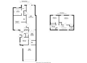 Floor plan showing ground and first floor layout.