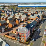Residential area with houses for sale.