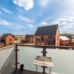 Modern housing estate view from balcony
