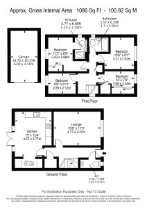 Two-storey house floor plan with garage layout.