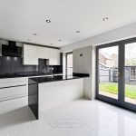 Modern kitchen with garden view