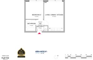 Third floor flat F32 layout