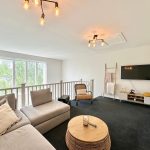Modern living room with sofa and TV