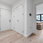 Modern hallway with view into living room