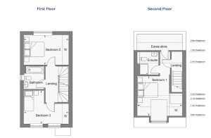 House floor plans: first and second floor layout.