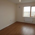 Empty room with wooden floor and window view.