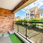 Modern balcony view overlooking residential area