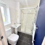 Modern bathroom with shower and window