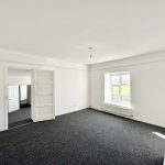 Bright empty room with carpet and window view.