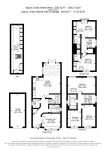 House floor plan with three floors and garage layout.