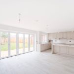 Bright modern kitchen with garden view