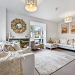 Modern living room with elegant decor and natural light.