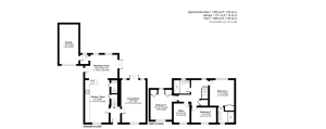 House floor plan with garage and multiple rooms.