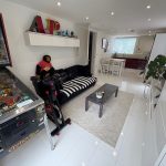 Stylish modern living room with unique decor