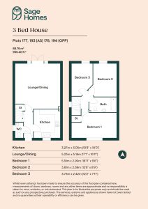 3 bed house floorplan, living areas, bedrooms, dimensions.