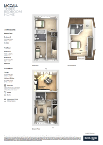 Floor plan of a three-bedroom home.