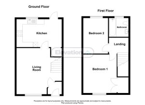 Two-storey house floor plan with room labels