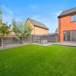Modern garden with patio and lawn