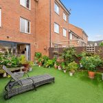 Modern garden with plants and seating area