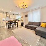 Modern open-plan kitchen and living area.