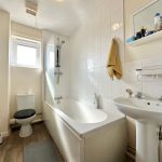 Modern bathroom with bathtub and sink